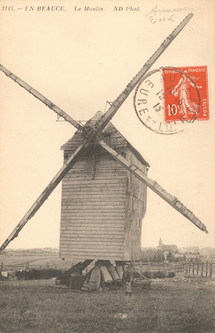 carte postale EN BEAUCE-LE MOULIN Eure-et-Loir 1903-1920 017336 Photo