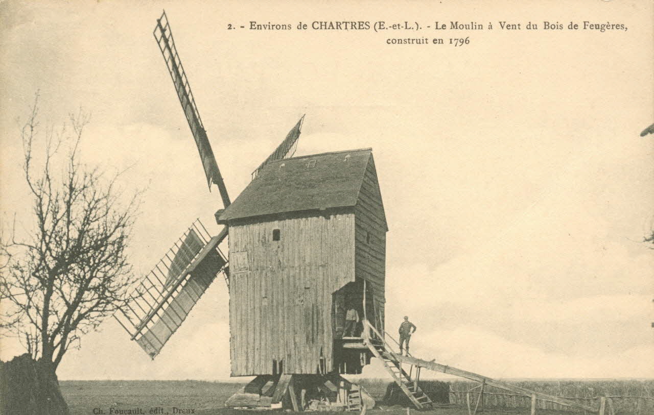 carte postale PRES CHARTRES-MOULIN A VENT Eure-et-Loir 1903-1950 017342 Photo