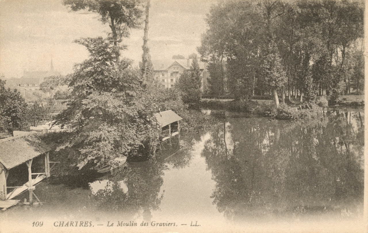 carte postale MOULIN DES GRAVIERS-CHARTRES Eure-et-Loir 1903-1950 017343 Photo