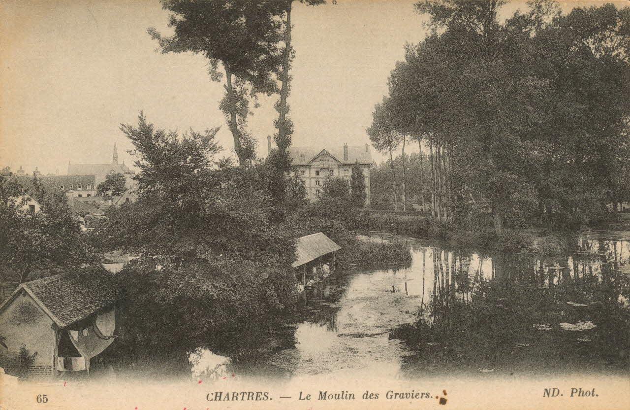 carte postale CHARTRES-LE MOULIN DES GRAVIERS Eure-et-Loir 1903-1920 017378 Photo
