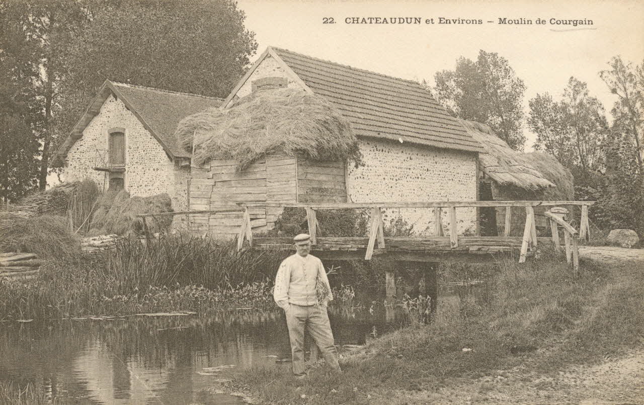 carte postale MOULIN DE COURGAIN Eure-et-Loir 1903-1950 017380 Photo