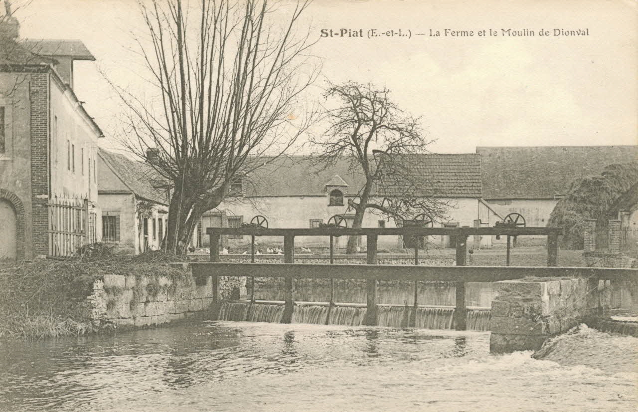 carte postale FERME ET MOULIN DE DIONVAL ST PIAT Eure-et-Loir 1903-1950 017394 Photo