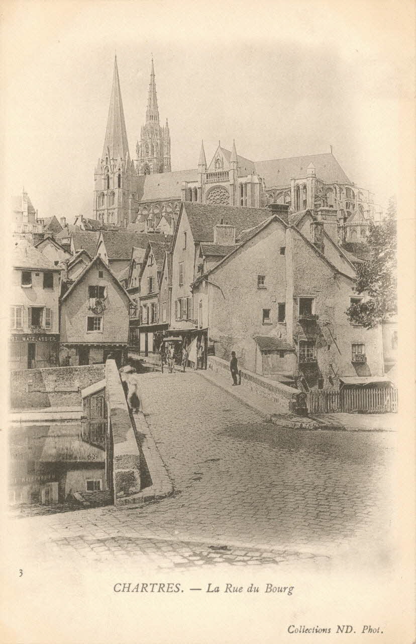 carte postale LA RUE DU BOURG Eure-et-Loir 1903 017411 Photo