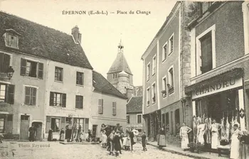 carte postale PLACE DU CHANGE Eure-et-Loir 1903-1920 017459  Photo