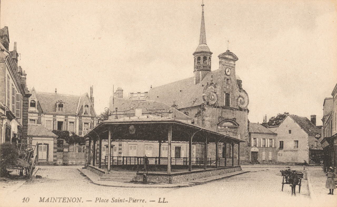 carte postale PLACE SAINT PIERRE Eure-et-Loir 1903-1920 017478 Photo