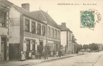 carte postale RUE DE LA GARE Eure-et-Loir 1903-1920 017486 Photo