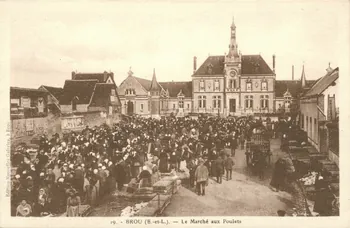 carte postale LE MARCHE AUX POULETS Eure-et-Loir 1940 017494 Photo
