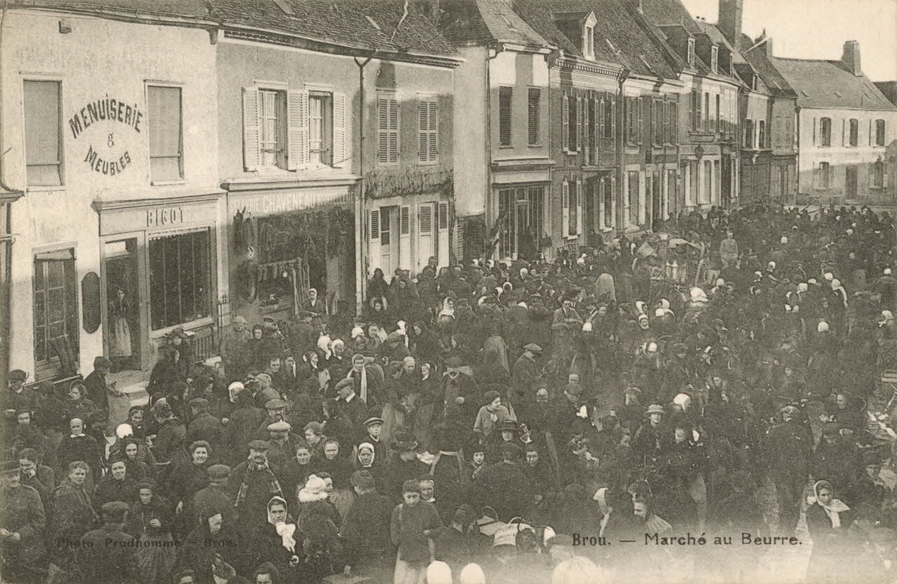 carte postale MARCHE AU BEURRE Eure-et-Loir 1903-1920 017495 Photo