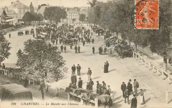 carte postale LE MARCHE AUX CHEVAUX Eure-et-Loir 1913 017510 Photo