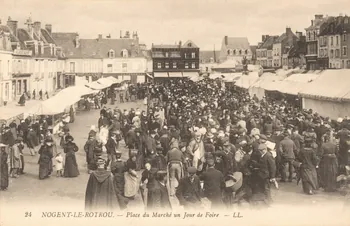 carte postale PLACE DU MARCHE UN JOUR DE FOIRE Eure-et-Loir 1903-1920 017516 Photo