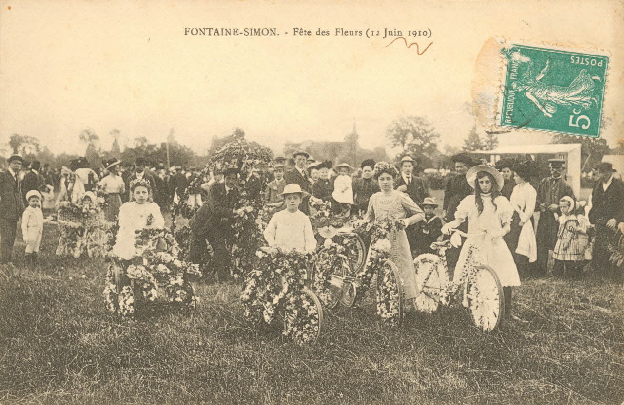 carte postale FETE DES FLEURS Eure-et-Loir 1910 017527 Photo
