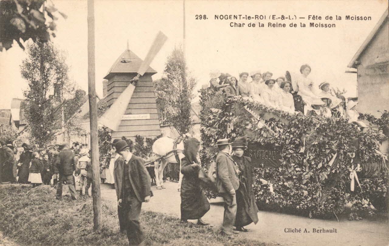 carte postale CHAR DE LA REINE DE LA MOISSON Eure-et-Loir 1903-1920 017531 Photo