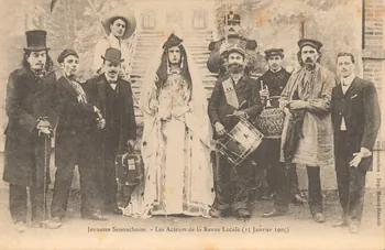 carte postale ACTEURS DE LA REVUE LOCALE Eure-et-Loir 1905 017536 Photo