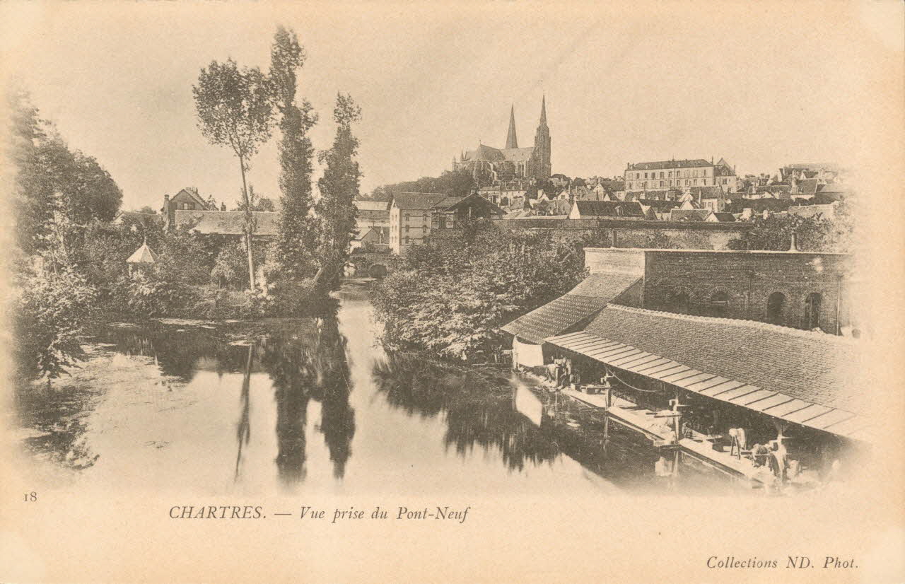 carte postale VUE PRISE DU PONT-NEUF Eure-et-Loir 1903 017541 Photo