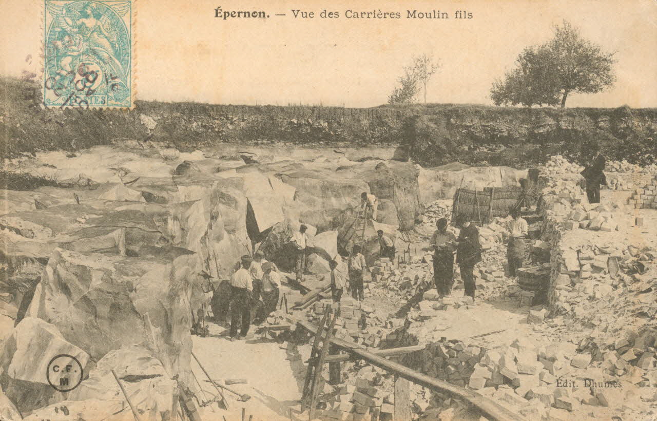 carte postale VUE DES CARRIERES MOULIN FILS Eure-et-Loir 1906 017545 Photo
