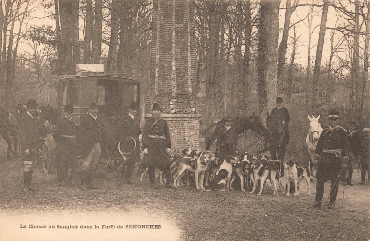 carte postale LA CHASSE AU SANGLIER Eure-et-Loir 1903-1920 017565 Photo