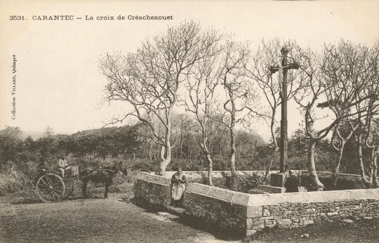 carte postale LA CROIX DE CREACHEAOUET Finistère 1903-1920 017885 Photo