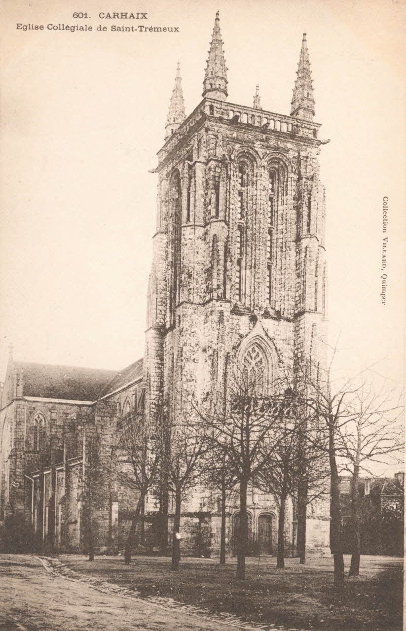 carte postale EGLISE COLLEGIALE DE SAINT-TREMEUX Finistère 1903-1920 017891 Photo