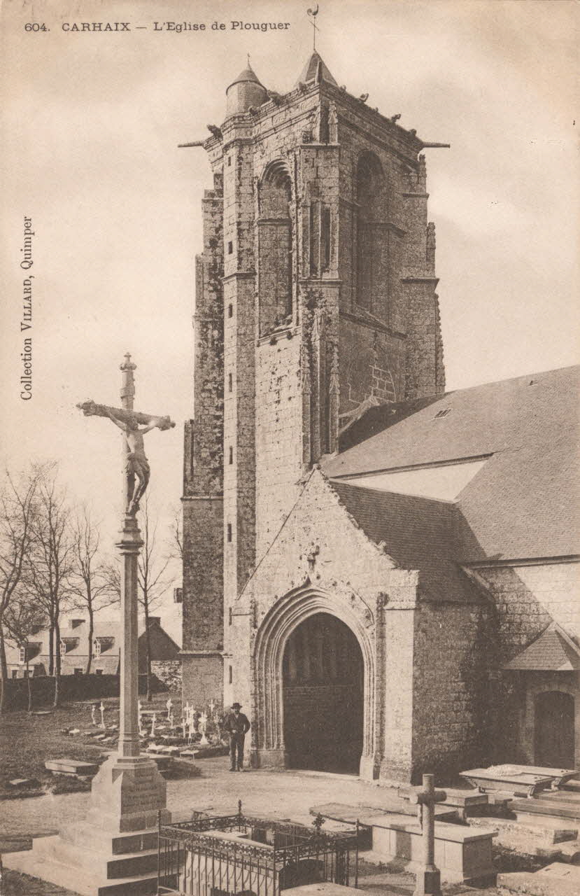 carte postale L'EGLISE DE PLOUGUER Finistère 1903-1920 017892 Photo