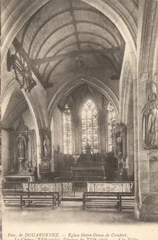 carte postale EGLISE N-D DE COMFORT. CHOEUR (XVIe) VITRAUX VOUTE Finistère 1903-1920 017928  Photo