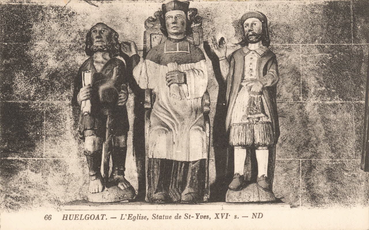 carte postale L'EGLISE, STATUE DE SAINT-YVES, XVIe S Finistère 1903-1920 017991 Photo