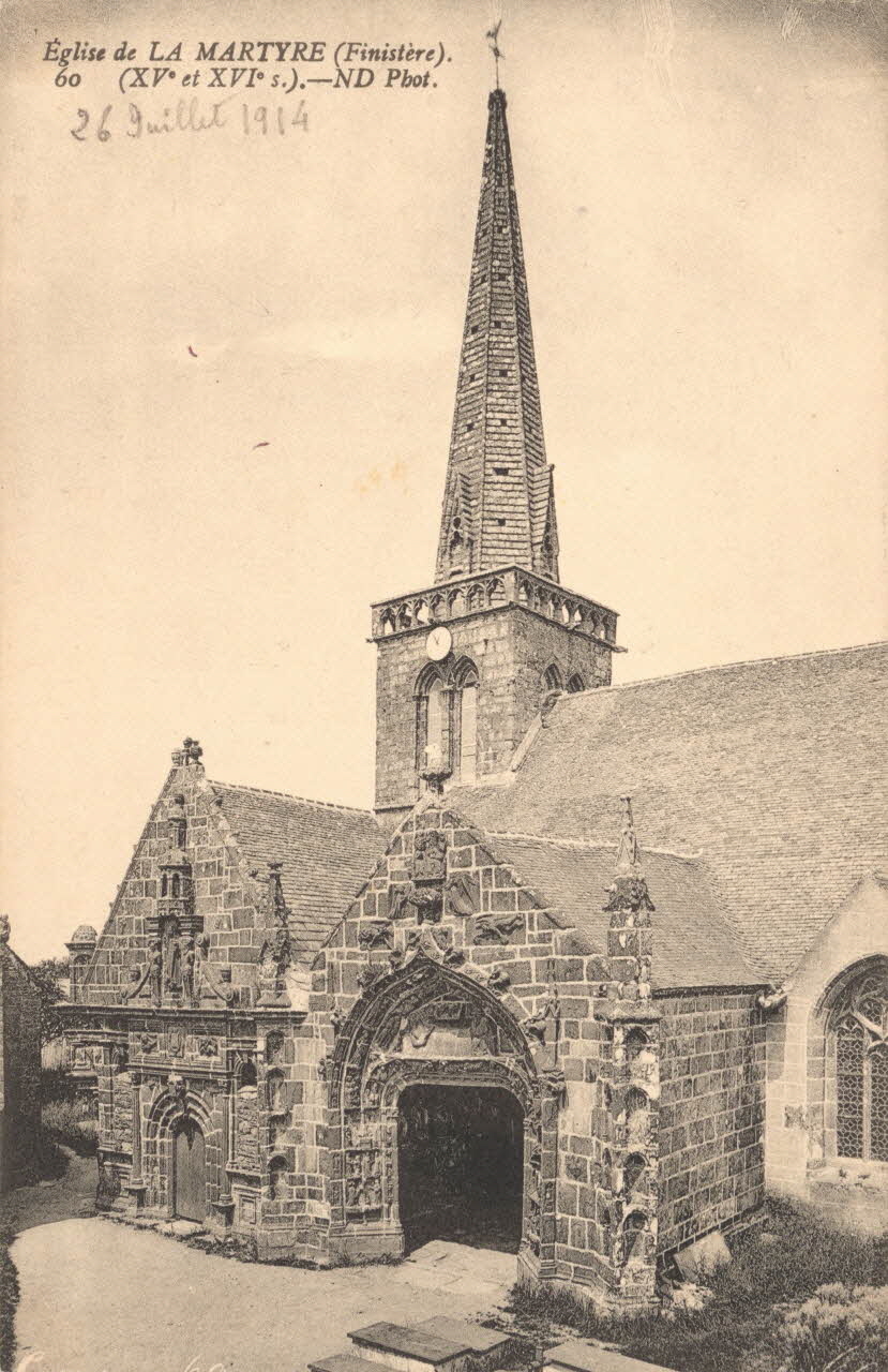 carte postale EGLISE DE LA MARTYRE (XV ET XVIe SIECLE) Finistère 1903-1920 018082  Photo