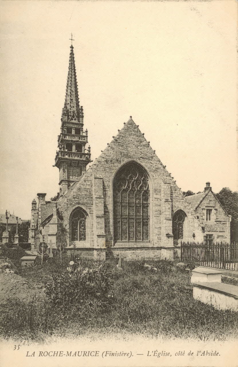 carte postale L'EGLISE, COTE DE L'ABSIDE Finistère 1903-1920 018224 Photo