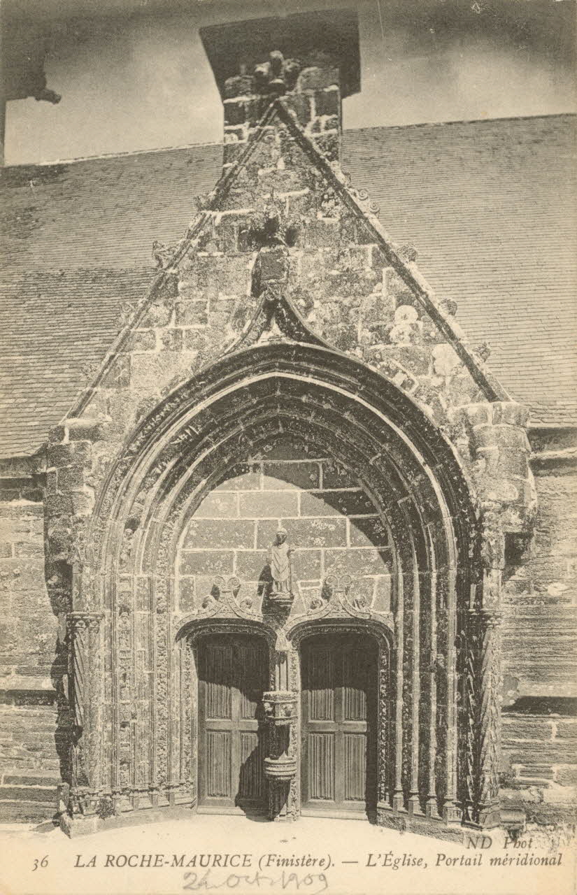 carte postale L'EGLISE, PORTAIL MERIDIONAL Finistère 1909 018225 Photo