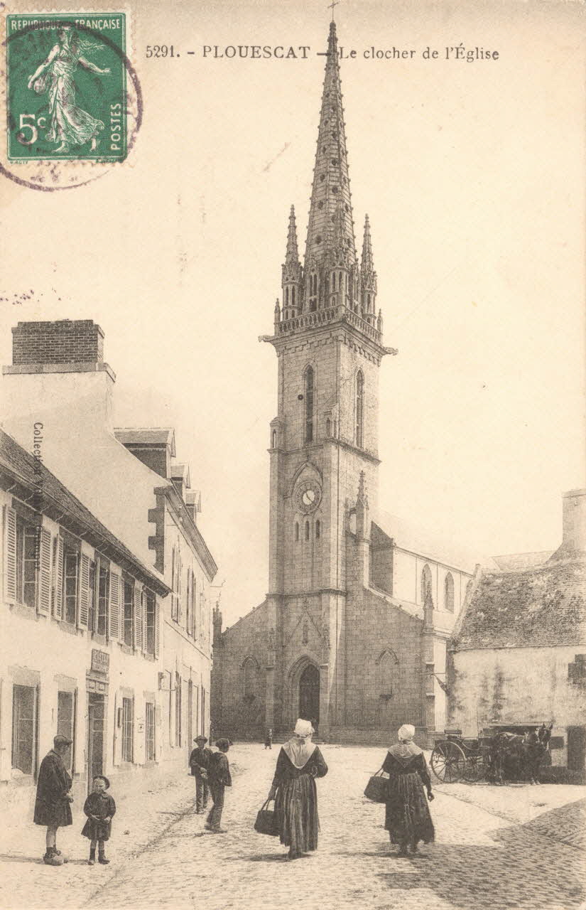 carte postale LE CLOCHER DE L'EGLISE Finistère 1908 018231 Photo