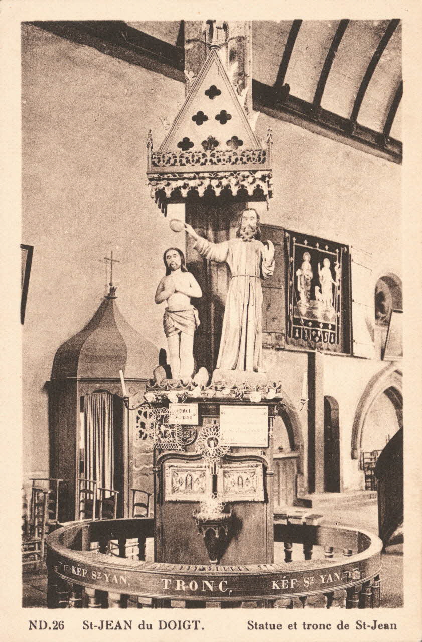 carte postale STATUE ET TRONC DE SAINT-JEAN Finistère 1921-1950 018317 Photo
