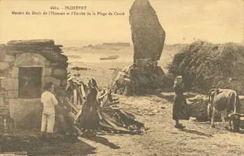 carte postale MENHIR DU DROIT DE L'HOMME. ENTREE PLAGE DE CONTE Finistère 1903-1920 018416 Photo
