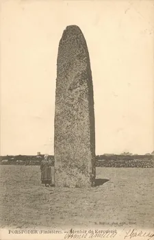 carte postale MENHIR DE KEROUEZEL Finistère 1902 018418 Photo