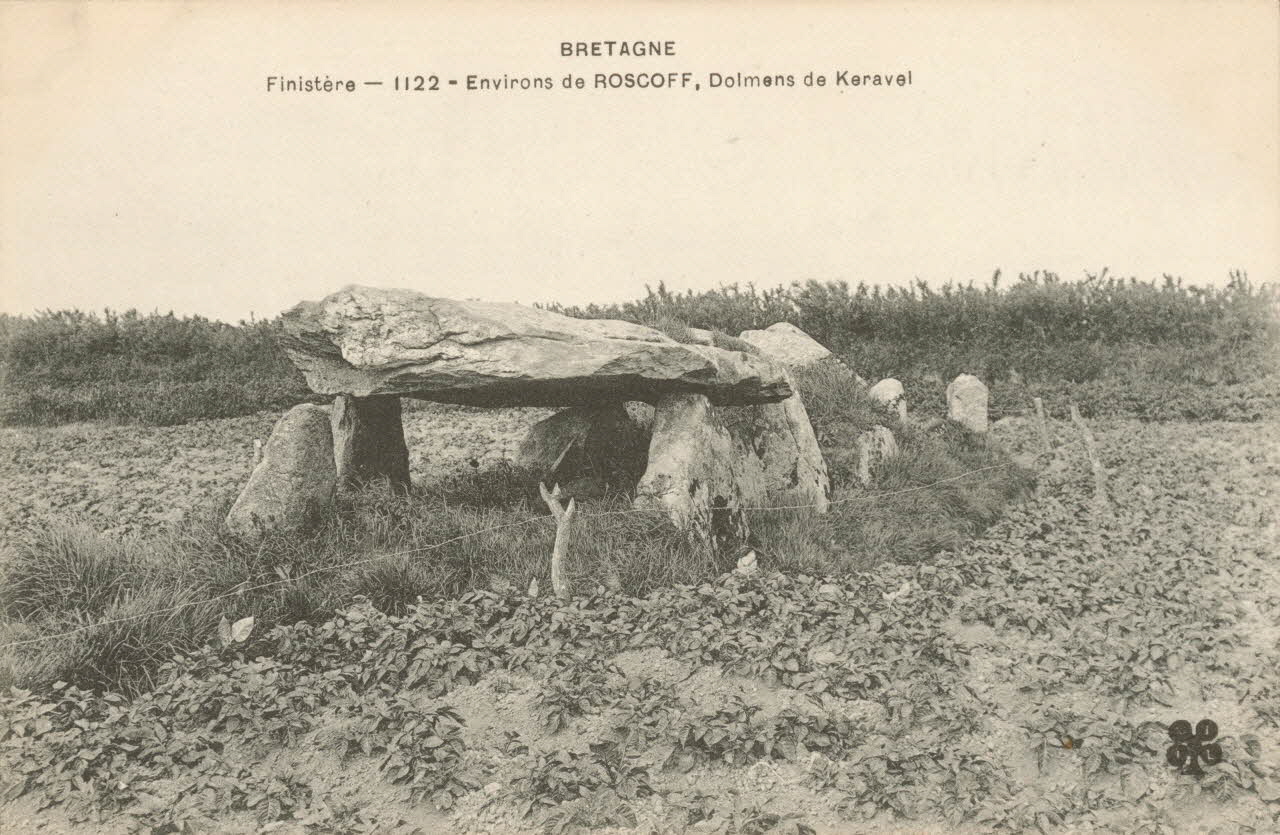 carte postale ENVIRONS DE ROSCOFF, DOLMENS DE KERAVEL Finistère 1903-1920 018420 Photo