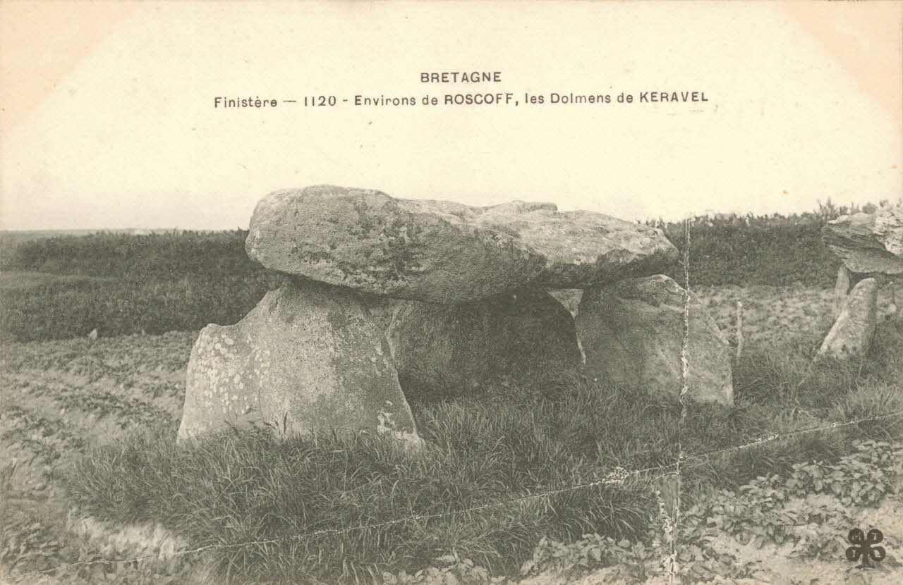 carte postale ENVIRONS DE ROSCOFF, LES DOLMENS DE KERAVEL Finistère 1903-1920 018421 Photo