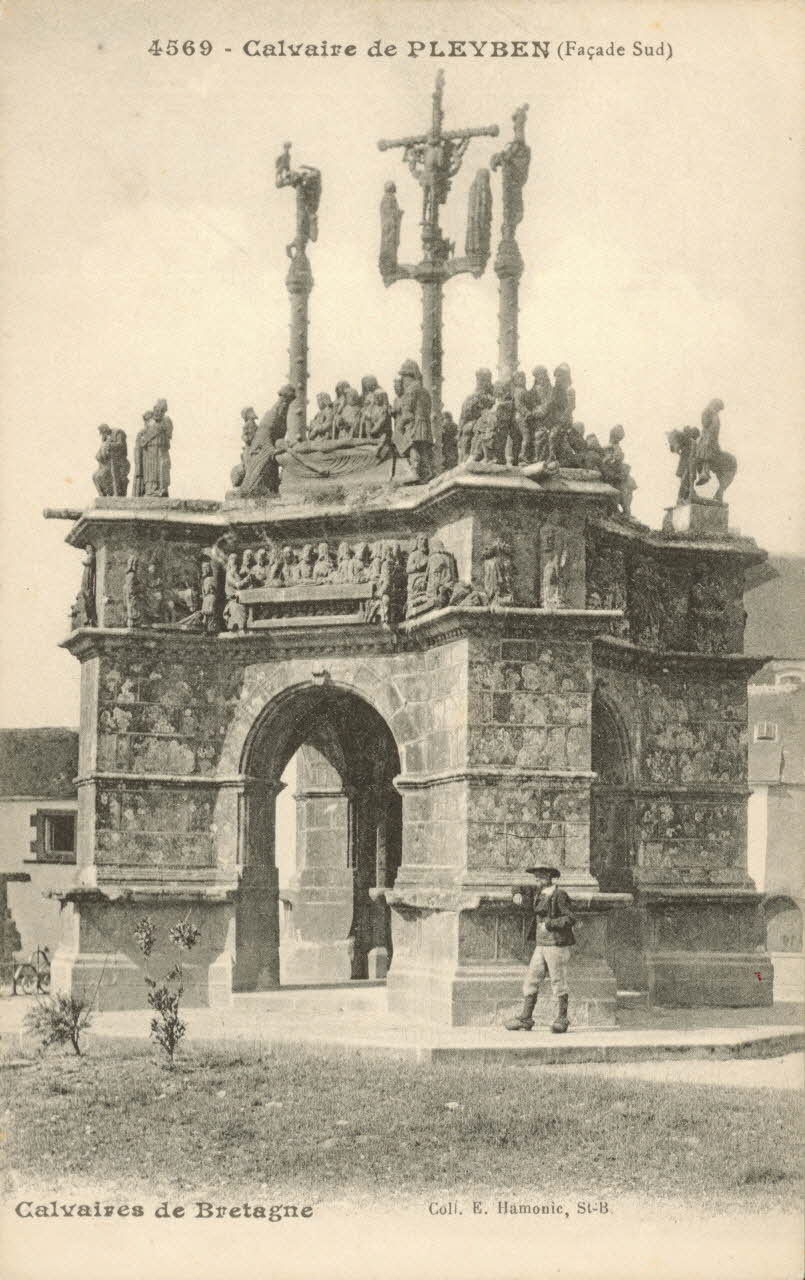 carte postale CALVAIRE DE PLEYBEN (FACADE SUD) Finistère 1903-1920 018506 Photo