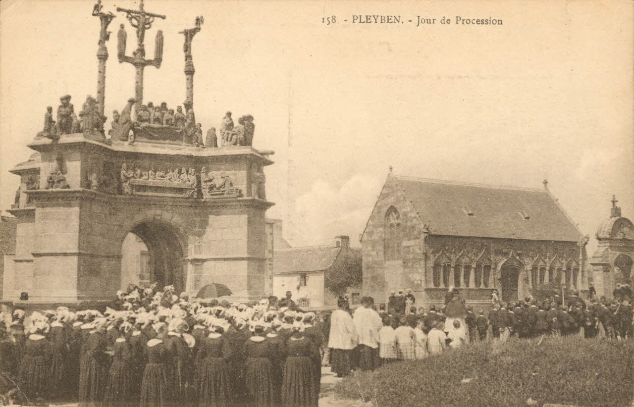 carte postale JOUR DE PROCESSION Finistère 1903-1920 018507 Photo