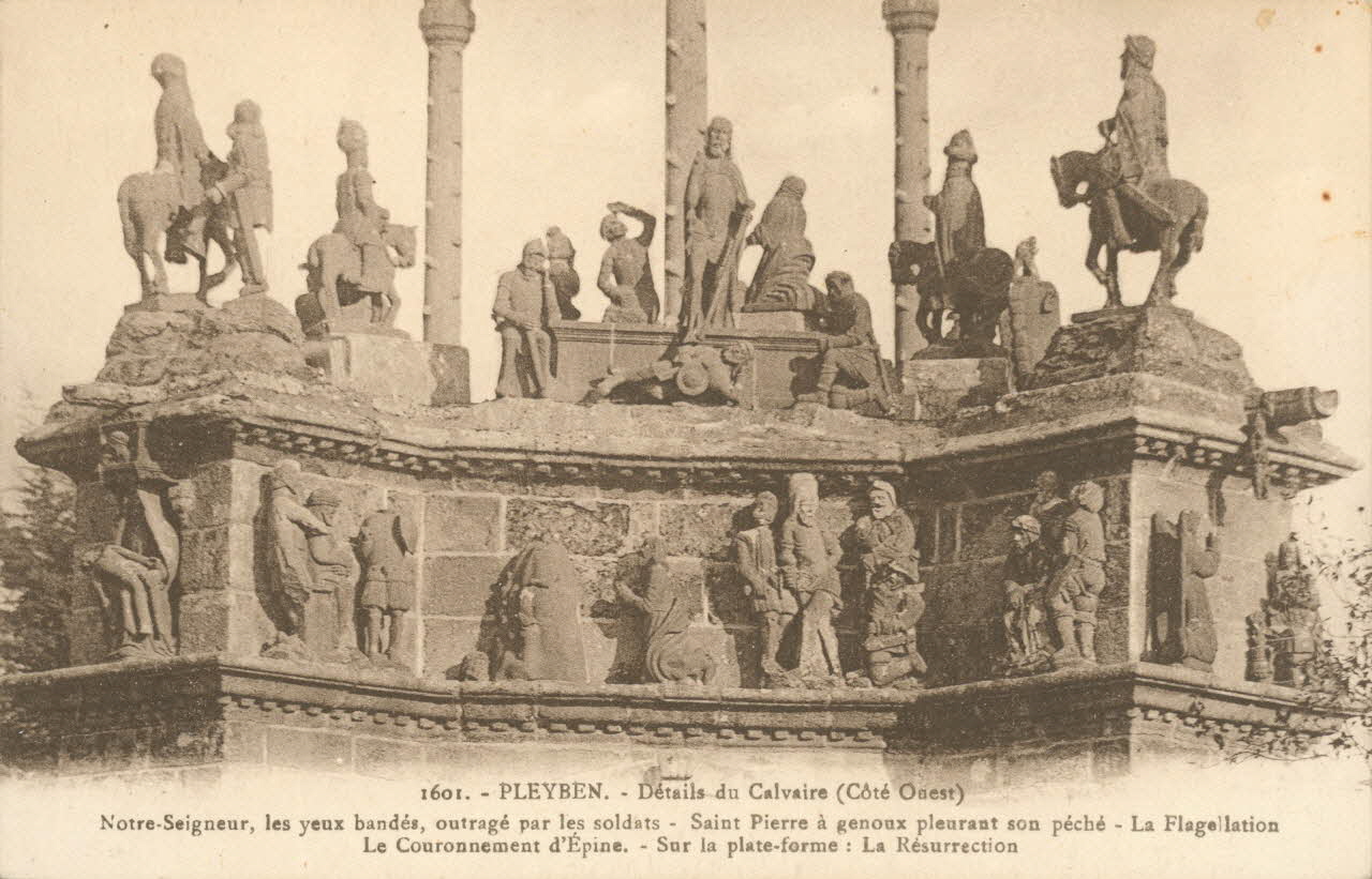 carte postale DETAILS DU CALVAIRE (COTE OUEST) Finistère 1903-1920 018508 Photo