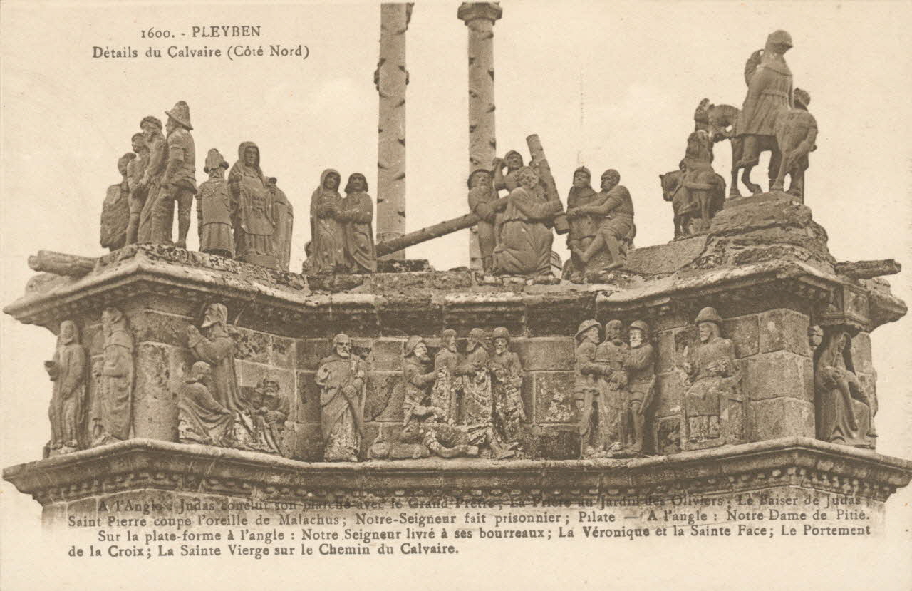 carte postale DETAILS DU CALVAIRE (COTE NORD) Finistère 1903-1920 018509 Photo