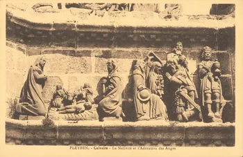 carte postale CALVAIRE ; LA NATIVITE ET L'ADORATION DES ANGES Finistère 1903-1920 018514  Photo