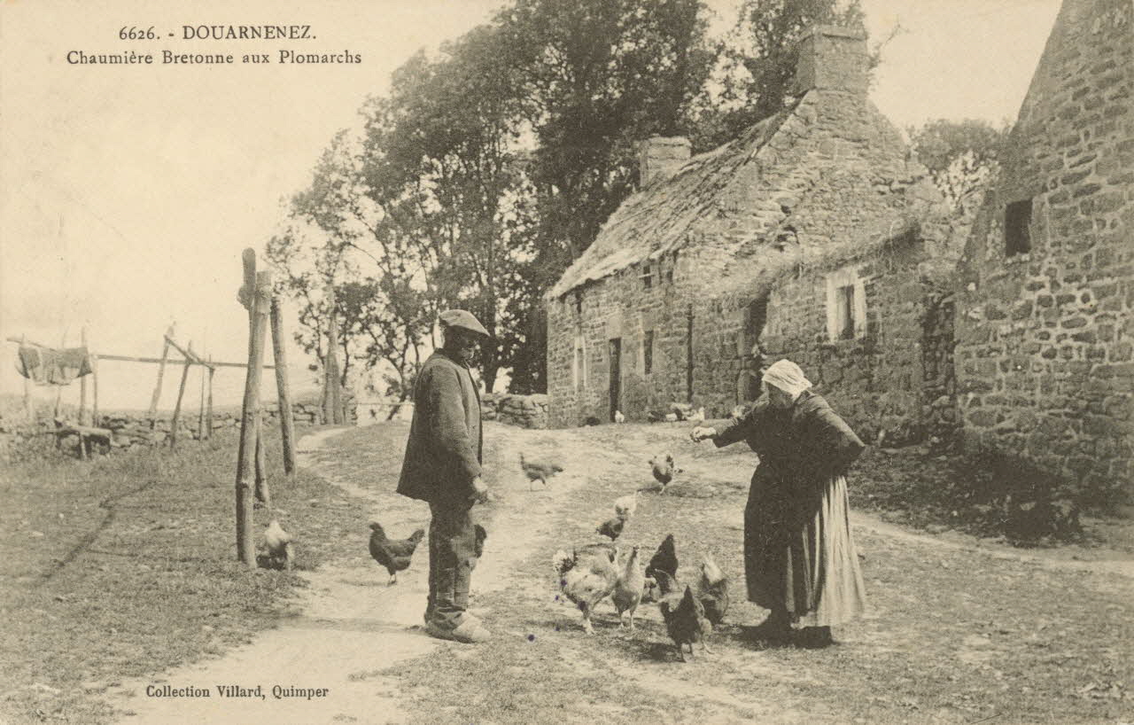 carte postale DOUARNENEZ-CHAUMIERE BRETONNE Finistère 1903-1950 018582 Photo