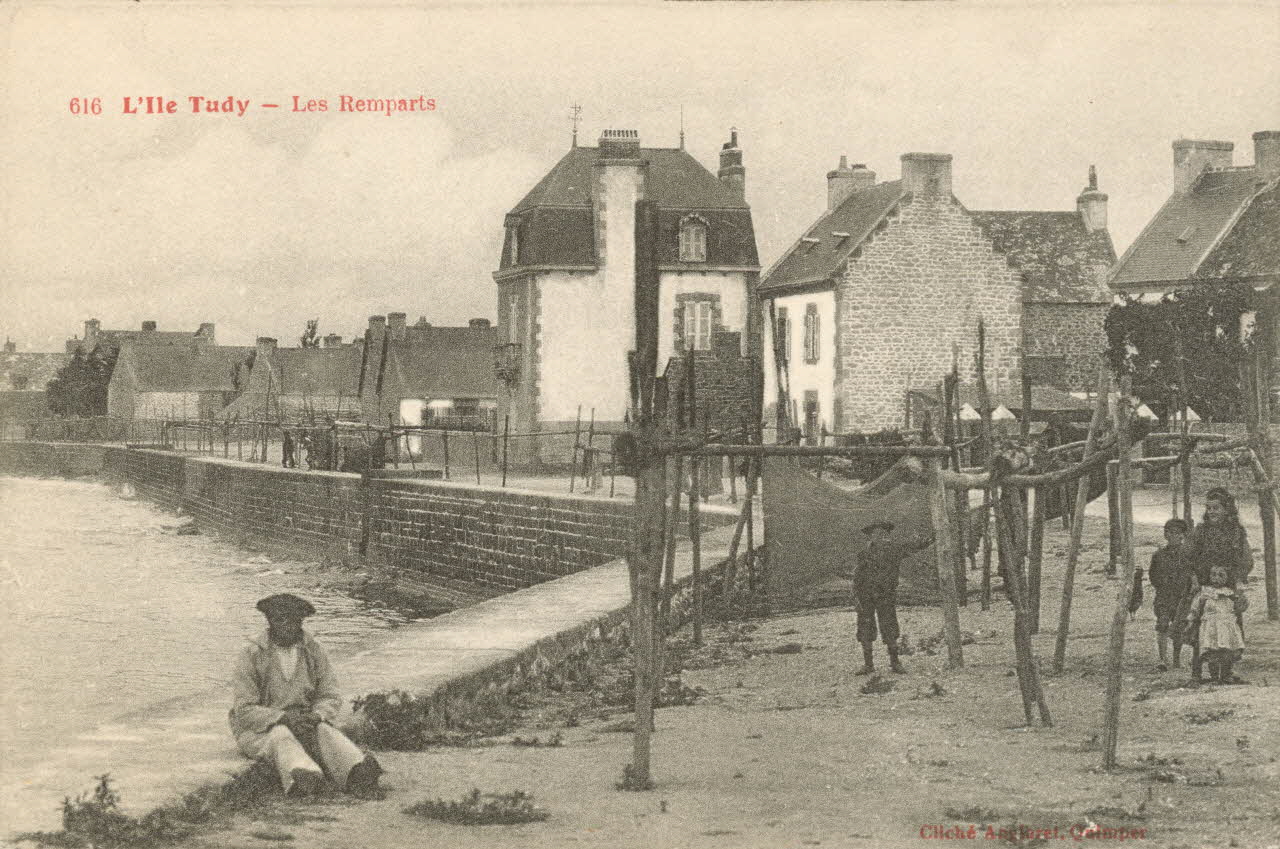 carte postale L'ILE TUDY-LES REMPARTS Finistère 1903-1950 018588 Photo