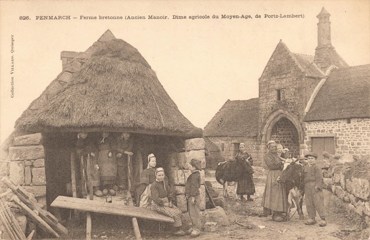 carte postale ANCIENNE GRANGE A DIMER Finistère 1903 018593 Photo