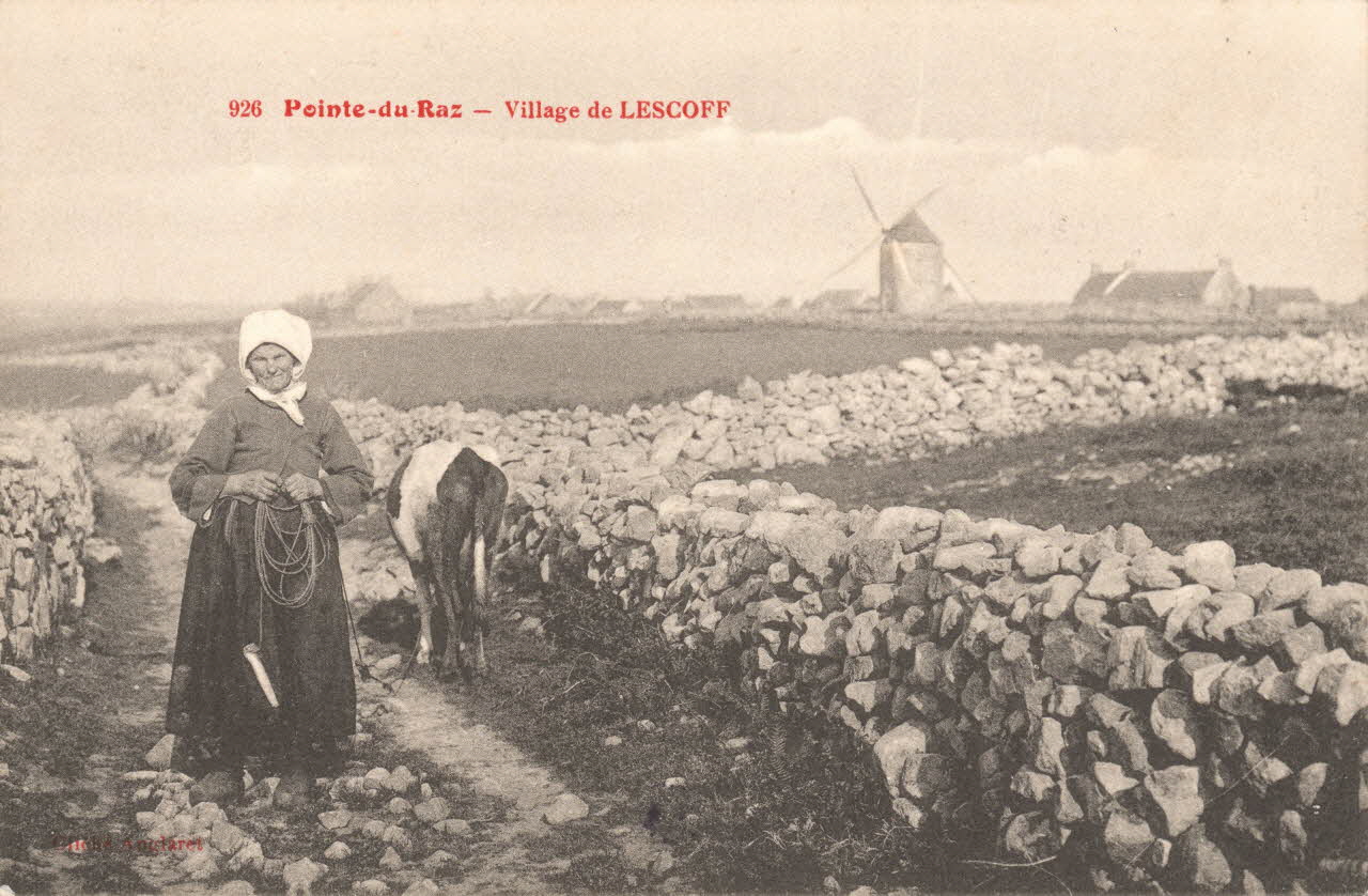 carte postale POINTE DU RAZ-VILLAGE LESCOFF Finistère 1903-1950 018594 Photo