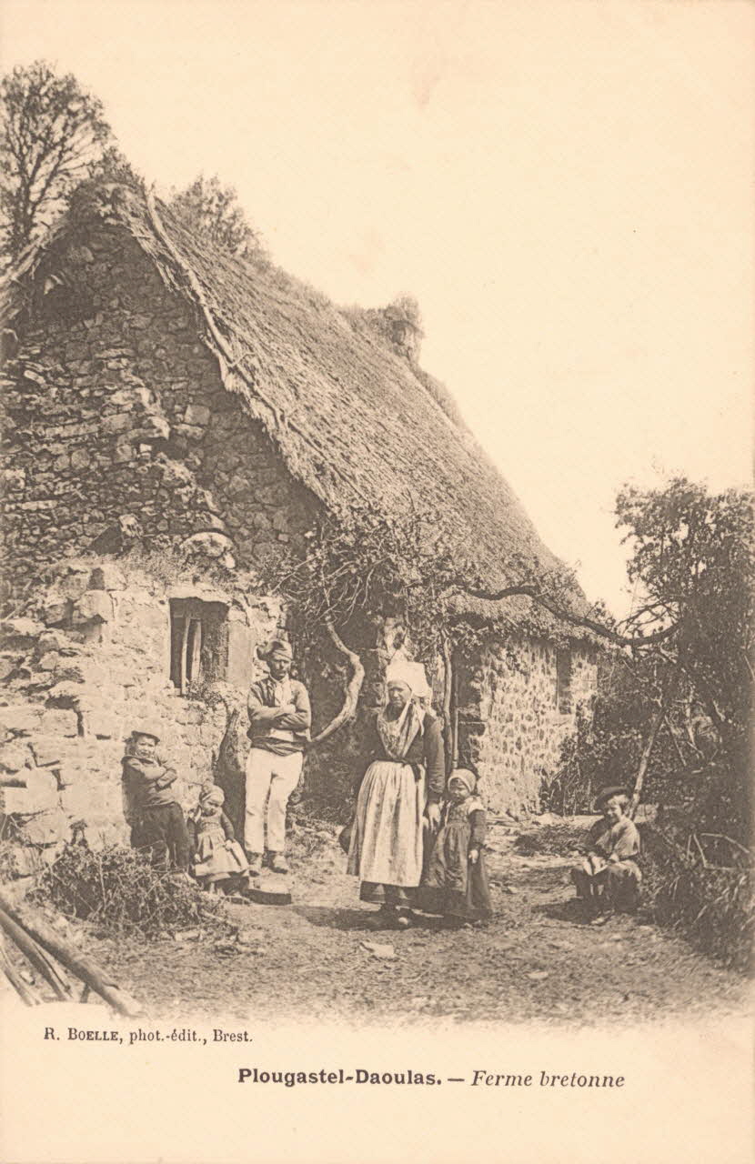 carte postale PLOUGASTEL-DAOULAS-FERME BRETONNE Finistère 1903 018595 Photo