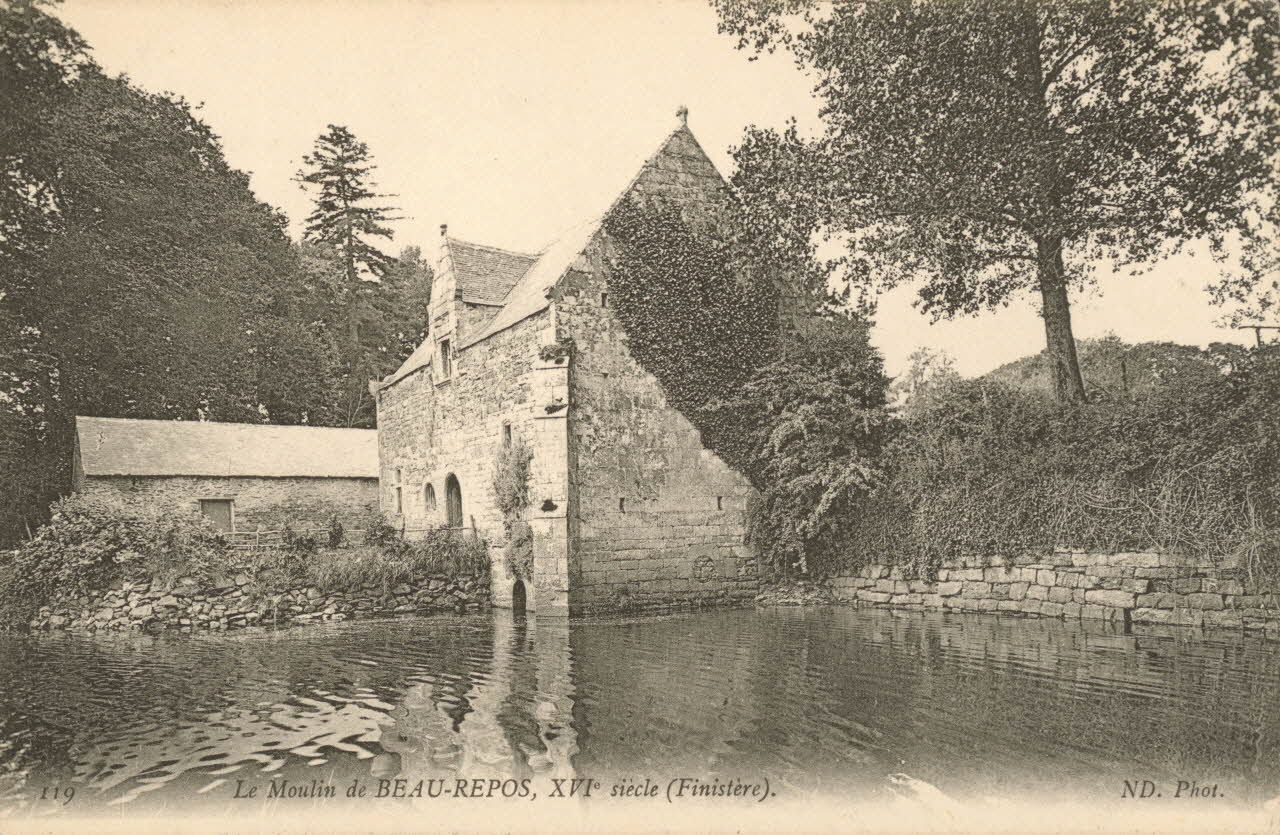 carte postale LE MOULIN DE BEAU REPOS 16E SIECLE Finistère 1903-1920 018603 Photo