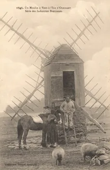 carte postale MOULIN A VENT A L'ILE D'OUESSANT Finistère 1903-1950 018621 Photo