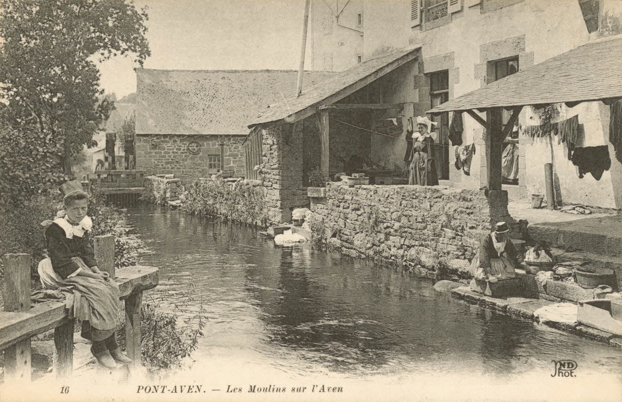 carte postale MOULINS SUR L'AVEN-PONT-AVEN Finistère 1903-1950 018649  Photo