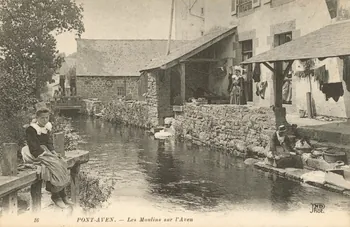 carte postale MOULINS SUR L'AVEN-PONT-AVEN Finistère 1903-1950 018649 Photo