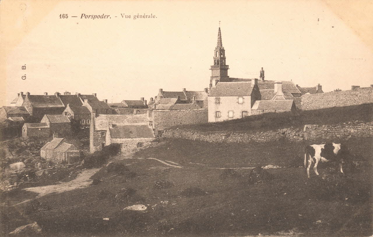 carte postale PORSPODER-VUE GENERALE Finistère 1903-1950 018653 Photo