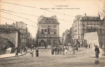 carte postale LA PLACE DES PORTES Finistère 1907 018684  Photo